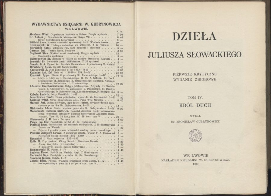 Król Duch Juliusza Słowackiego czytany dziś