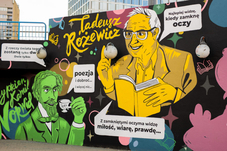 Mistrzowie słowa bohaterami wyjątkowego muralu
